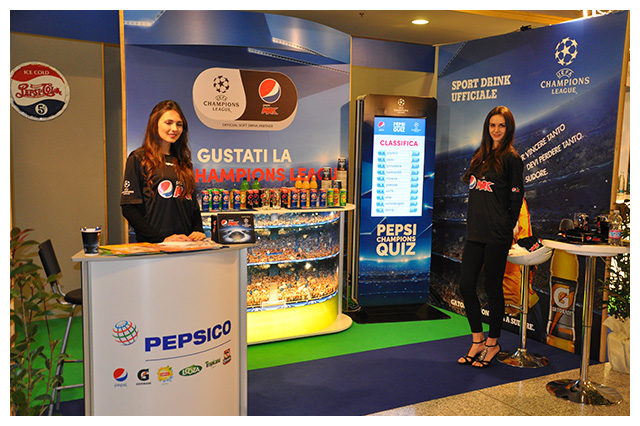 Concorso InstantWin Pepsi Horeca Roma Champions League: noleggio totem, Wifi, connettività e sviluppo software
